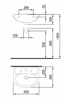 Sanifun wastafel Armanda 500 x 395 x 195 mm - 2