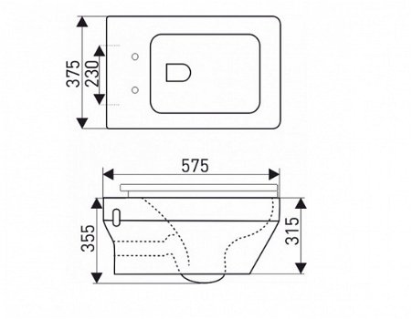 Sanifun hangtoilet Abdias 575 - 2