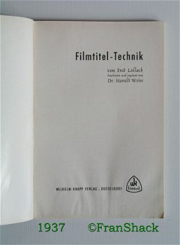 [1937] Filmtitel Technik, Lullack u.a., WKnapp Verlag - 2