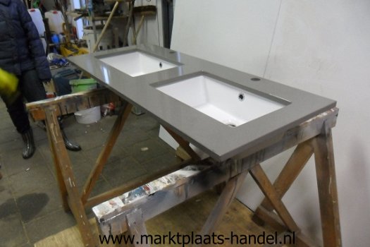 Composiet blad met dubbel wasbak, wastafel 120x50cm (a24)44 - 3