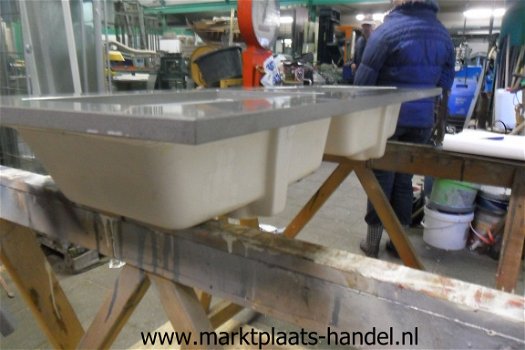 Composiet blad met dubbel wasbak, wastafel 120x50cm (a24)44 - 6