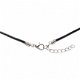 Zwarte leren ketting met bajonetsluiting, ketting is ca. 45 cm. lengte. - 8 - Thumbnail