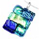 Luxe glashanger met blauw, geel en groen dichroide glas. Glazen hanger voor aan een ketting! - 4 - Thumbnail