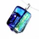 Luxe glashanger met groen en blauw dichroide glas in diverse patronen. Glazen hanger voor aan een ke - 6 - Thumbnail