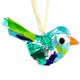 Groene glazen vogel hanger van speciaal glas. Unieke glasfusing vogel hanger. Decoratie vogelhanger - 7 - Thumbnail