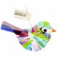 Luxe heldere glazen vogel versierd met kostbaar dichroide glas in alle kleuren van de regenboog. - 8 - Thumbnail