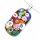 Kleurrijke glazen hanger met gekleurde millefiori (Murano) figuren zoals bloemen, sterren en cirkels - 4 - Thumbnail