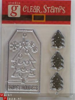 OP=OP studio G clear stempel christmas tag tree - 1