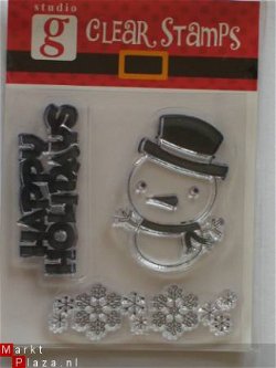 OP=OP studio G clear stempel christmas happy holidays