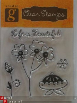 OP=OP studio G clear stempel life is beautiful - 1