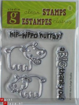 OP=OP studio G clear stempel hip hippo hurray - 1