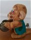 Antiek Steiff aapje 12 cm groot met deksels - 1 - Thumbnail