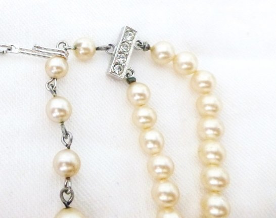 Dubbele, korte vintage parelketting - Afbeelding 2