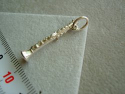 Zilveren Klarinet hanger luxe