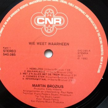 Martin Brozius - Wie weet waarheen . . . een wonderlijke wereldreis KinderLP 1980 - 6