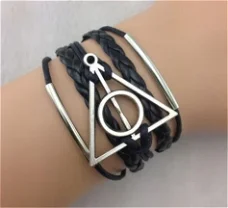 Harry Potter armband Deathly Hallows (zwart)