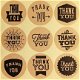 Kraft stickers thank you assorti 4cm (velletje 9 stuks) - 1 - Thumbnail