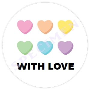 Witte stickers with love hartjes Ø 40mm (24 stuks) sticker - 1