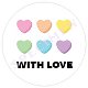 Witte stickers with love hartjes Ø 40mm (24 stuks) sticker - 1 - Thumbnail