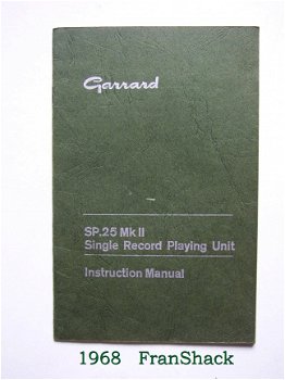 [1968] Instruction Manual SP.25Mk II Single Playing Unit, Garrard - 1