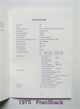 [1975~] Operating Instructions for Model CSD, Printed in Japan. - 3