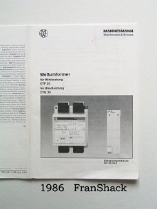 [1986] Gebrauchsanweisung Messumformer ETP30 / ETQ 30, H&Braun