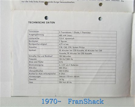 [ 1970~] Solid State Kassetten Recorder (Duits talig), Modell P-165 - 3