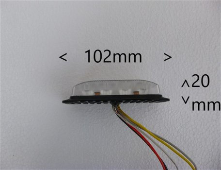 Flitser 4 LEDS Oranje/Amber 12/24V E-keur signaleringsleds Flitsers - 3