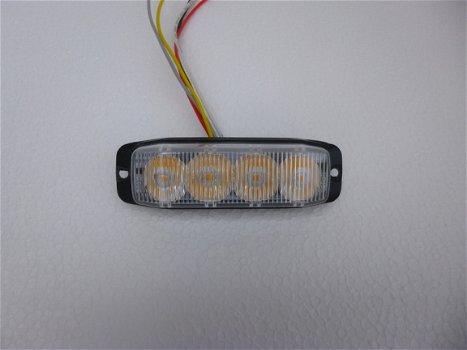 Flitser 4 LEDS Oranje/Amber 12/24V E-keur signaleringsleds Flitsers - 4