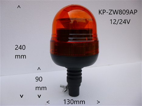 Flitser 4 LEDS Oranje/Amber 12/24V E-keur signaleringsleds Flitsers - 5