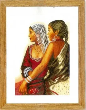 LANARTE BORDUURPAKKET, 2 INDIAN WOMEN 21201 - 1