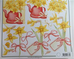 3D knipvel (A4) --- BLOEMEN --- Marianne Design 3D 525 --- DIVERSE GELE BLOEMEN