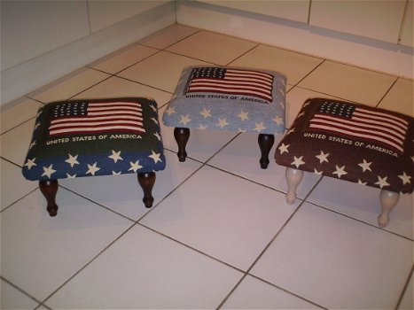 Footstool met paneel Nature - En meer stofjes. BEKIJKEN !! - 4