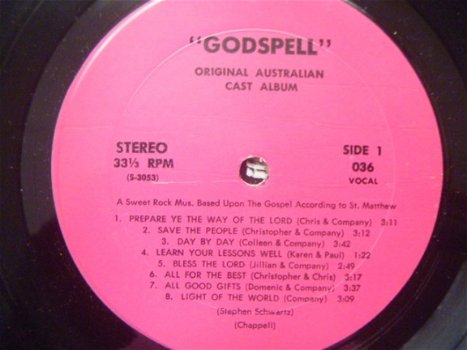 Godspell - original Australian cast album - Rockmusical - LP 1971 - 5