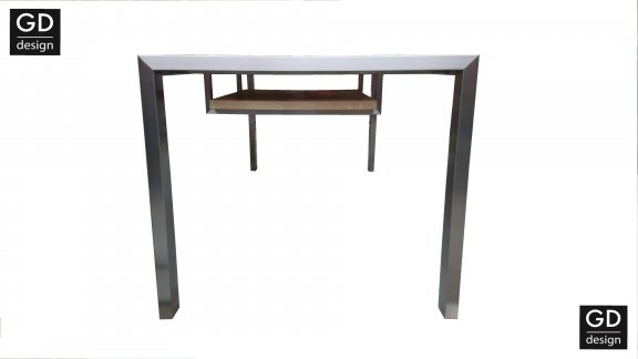 Bureau werk- eettafel Elegance met eiken met opbergplank voor laptop, tablet, gsm of folders! - Afbeelding 2