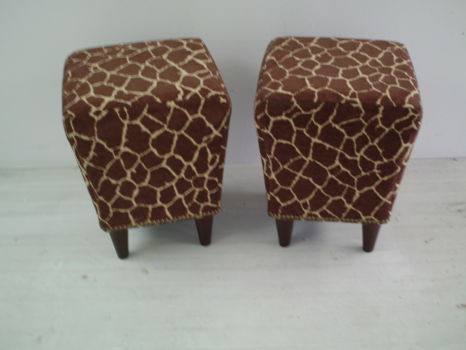 Weefstof GIRAFFE - Bekijken - Mooie NIEUWE footstools !!! - 4