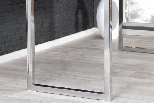 Bureau hoogglans wit met chromen frame 160 cm - 4