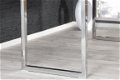 Bureau hoogglans wit met chromen frame 160 cm - 4 - Thumbnail