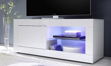 Tv meubel 140 cm hoogglans wit - 1