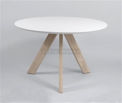 Ronde eettafel mat wit 