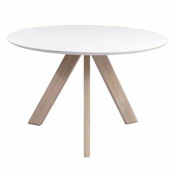 Ronde eettafel mat wit 