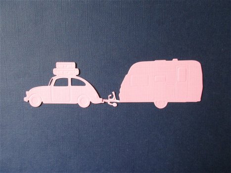 6 Stans... auto en caravan [roze] - 1