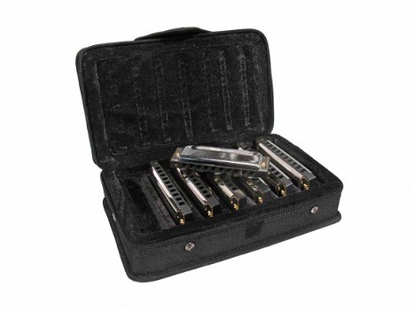 Set van 7 blues harmonica in luxe koffer - 2