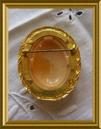 Oude broche : glas camee - Afbeelding 2