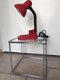 Vintage buro lamp rood met pennenbakje (seventies) flexibele buigbare hals. - 3 - Thumbnail