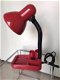 Vintage buro lamp rood met pennenbakje (seventies) flexibele buigbare hals. - 5 - Thumbnail