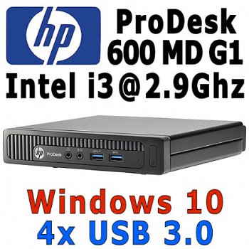HP ProDesk 600 MD PC Intel i3 2.9Ghz 4GB 320GB HDD Win10 - 1