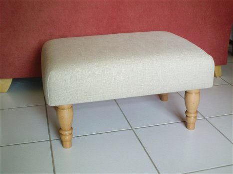 Footstool 41x62cm - UNI linnen - 550 blank gelakt - NIEUW ! - 1