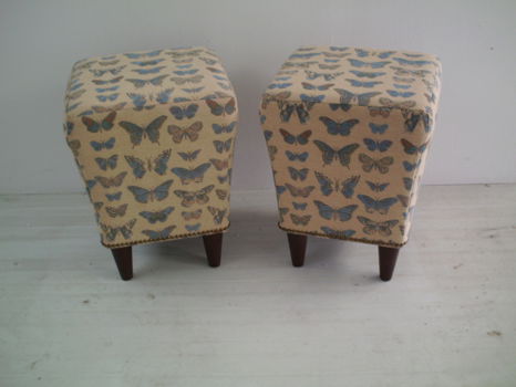 Footstool 41x62cm - UNI linnen - 550 blank gelakt - NIEUW ! - 5