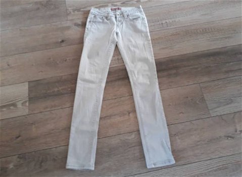 Mooie lichtblauwe stretch skinny spijkerbroek R REALS mt S/M - 1